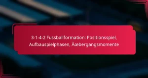 Read more about the article 3-1-4-2 Fussballformation: Positionsspiel, Aufbauspielphasen, Übergangsmomente