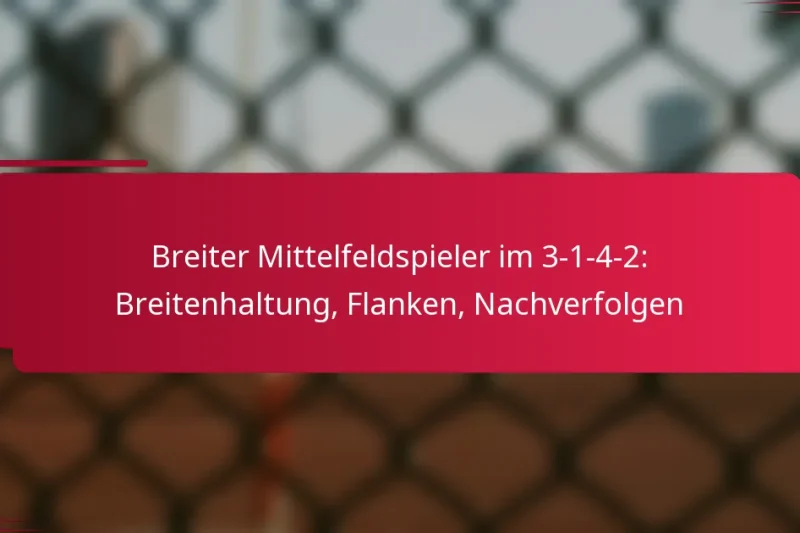 Breiter Mittelfeldspieler im 3-1-4-2: Breitenhaltung, Flanken, Nachverfolgen