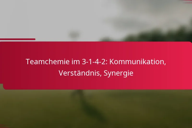 Teamchemie im 3-1-4-2: Kommunikation, Verständnis, Synergie