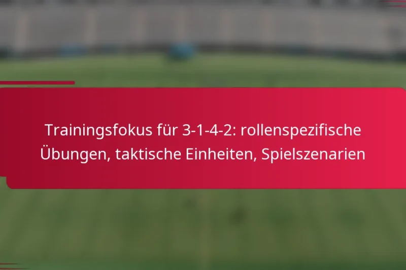 Trainingsfokus für 3-1-4-2: rollenspezifische Übungen, taktische Einheiten, Spielszenarien