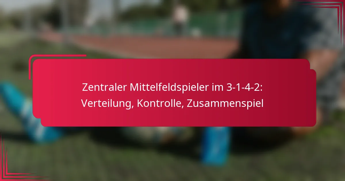 You are currently viewing Zentraler Mittelfeldspieler im 3-1-4-2: Verteilung, Kontrolle, Zusammenspiel
