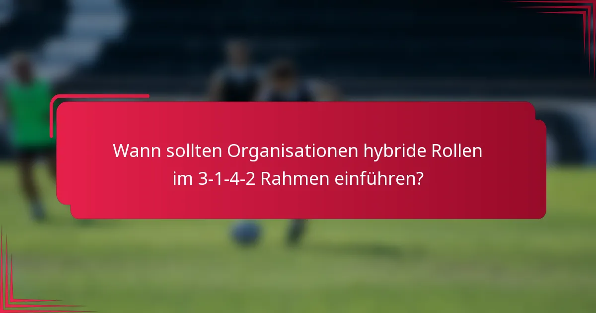 Wann sollten Organisationen hybride Rollen im 3-1-4-2 Rahmen einführen?