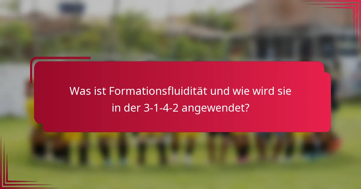Was ist Formationsfluidität und wie wird sie in der 3-1-4-2 angewendet?