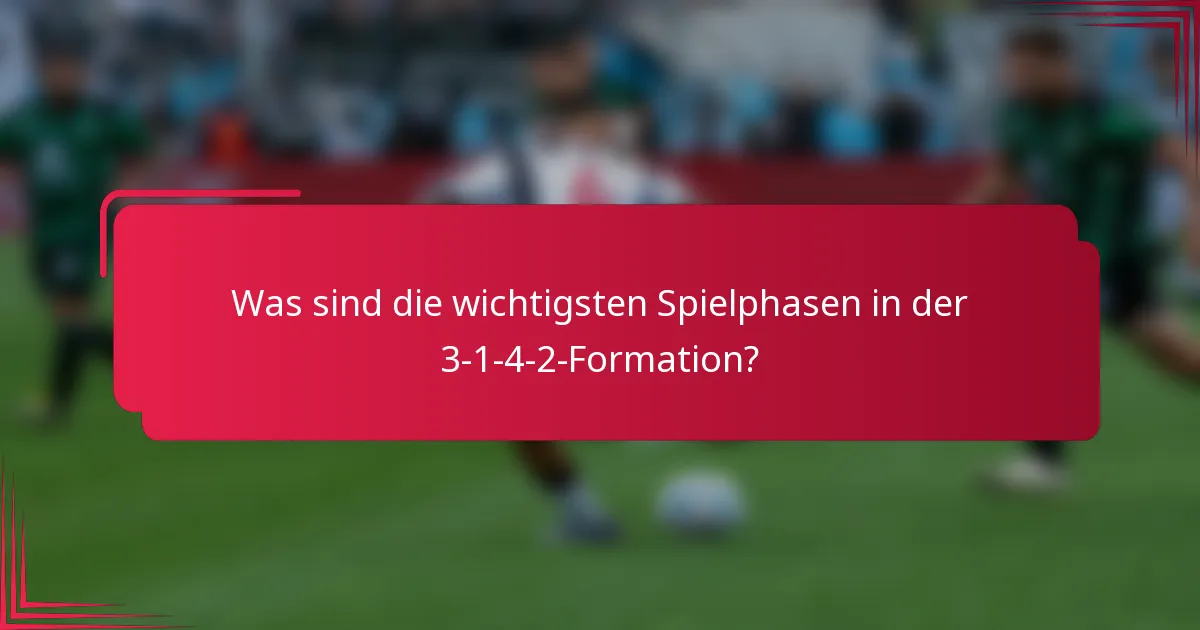 Was sind die wichtigsten Spielphasen in der 3-1-4-2-Formation?