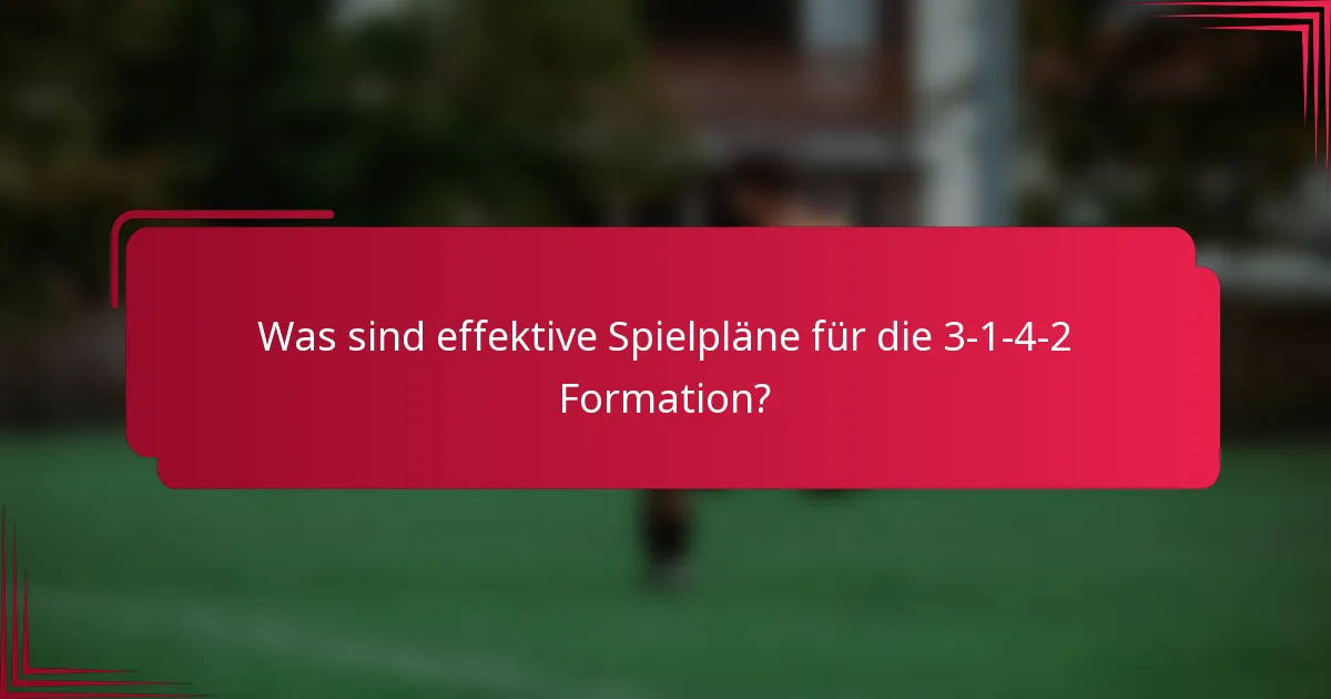 Was sind effektive Spielpläne für die 3-1-4-2 Formation?