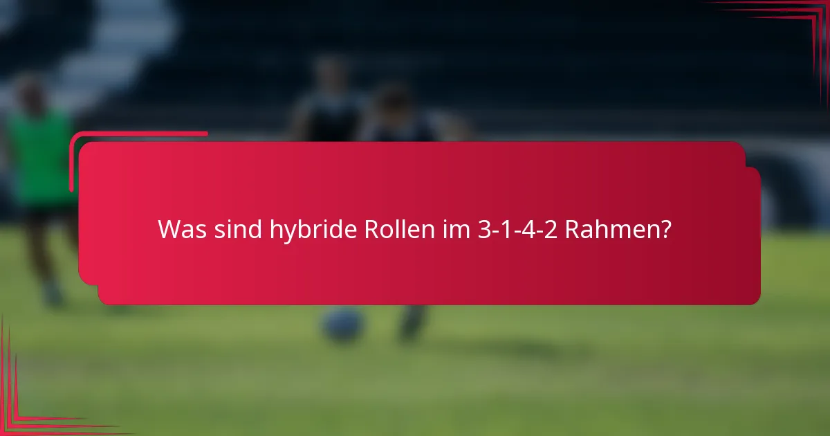 Was sind hybride Rollen im 3-1-4-2 Rahmen?