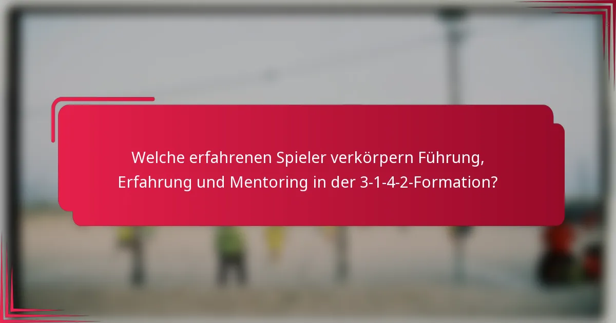 Welche erfahrenen Spieler verkörpern Führung, Erfahrung und Mentoring in der 3-1-4-2-Formation?