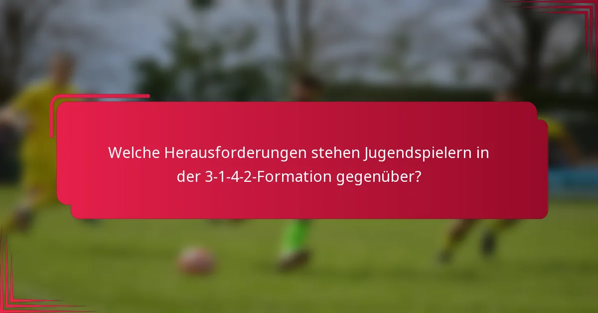Welche Herausforderungen stehen Jugendspielern in der 3-1-4-2-Formation gegenüber?