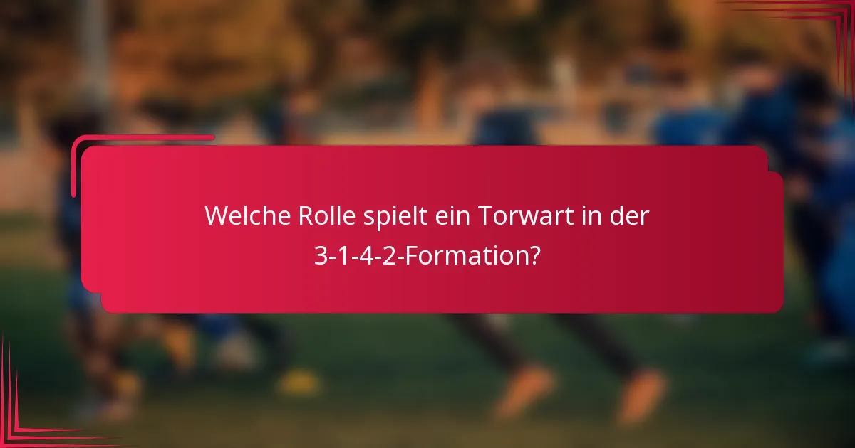 Welche Rolle spielt ein Torwart in der 3-1-4-2-Formation?