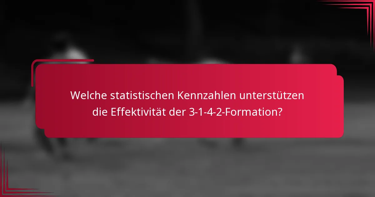 Welche statistischen Kennzahlen unterstützen die Effektivität der 3-1-4-2-Formation?