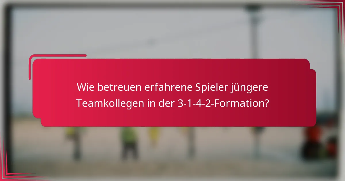Wie betreuen erfahrene Spieler jüngere Teamkollegen in der 3-1-4-2-Formation?