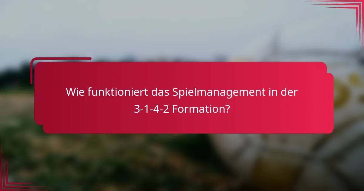 Wie funktioniert das Spielmanagement in der 3-1-4-2 Formation?