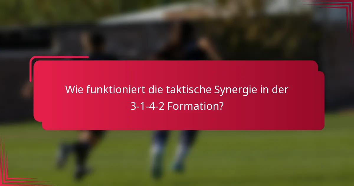 Wie funktioniert die taktische Synergie in der 3-1-4-2 Formation?
