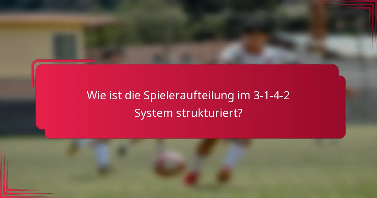 Wie ist die Spieleraufteilung im 3-1-4-2 System strukturiert?