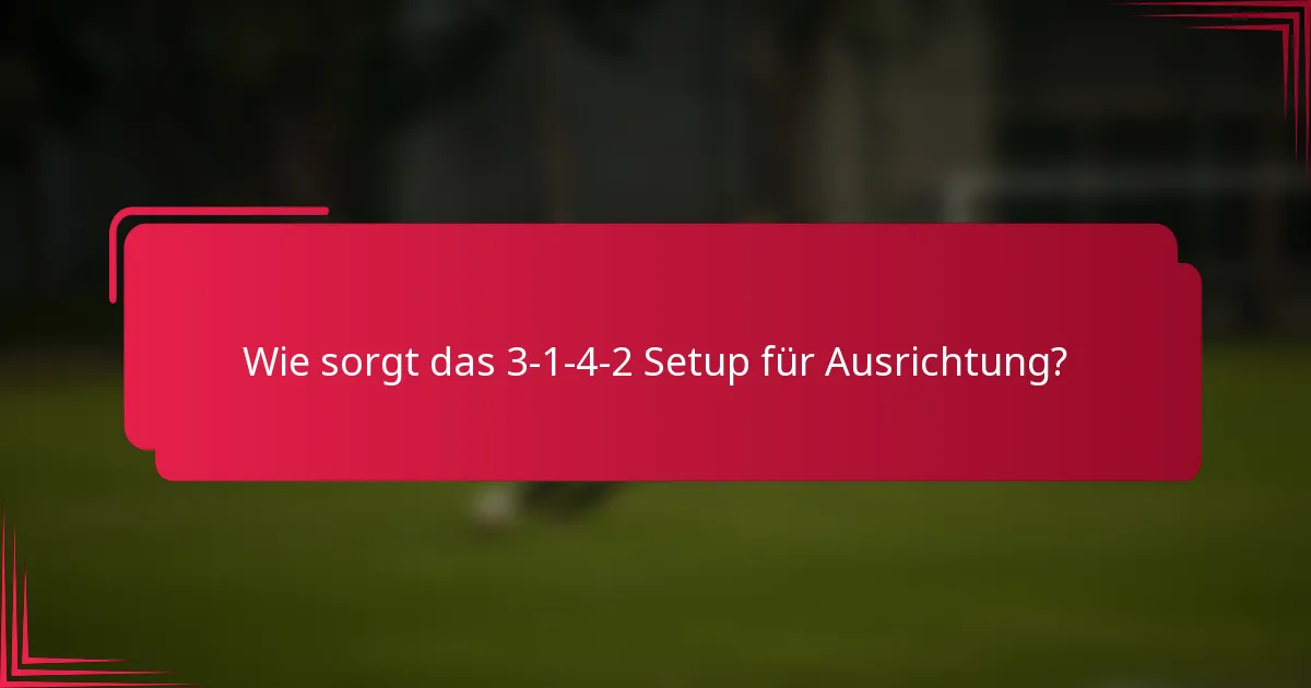 Wie sorgt das 3-1-4-2 Setup für Ausrichtung?